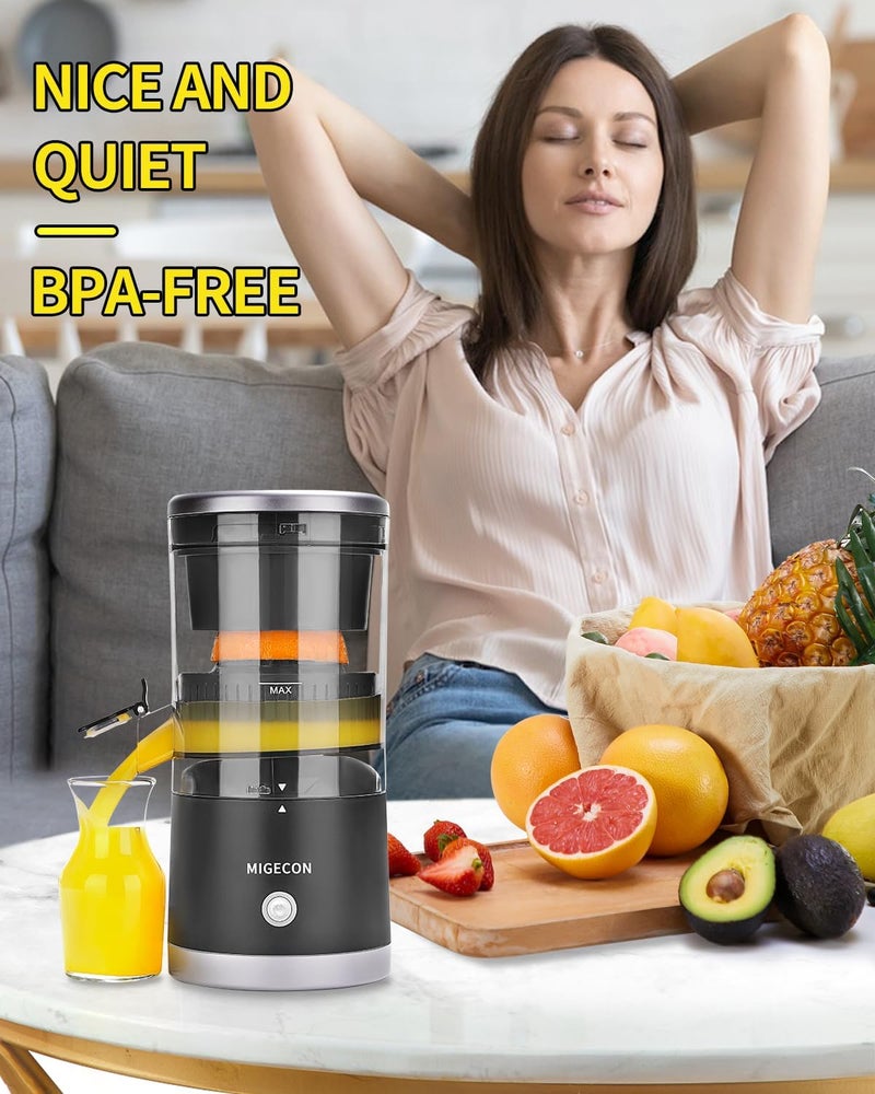 Migecon Electric Citrus Juicer Machines,Citrus Juicer Machines with USB and Cleaning Brush,portable electric juicer for making fresh orange juice,squeezing oranges,lemons,kiwi fruit,and grapefruit(Black) - Image 5